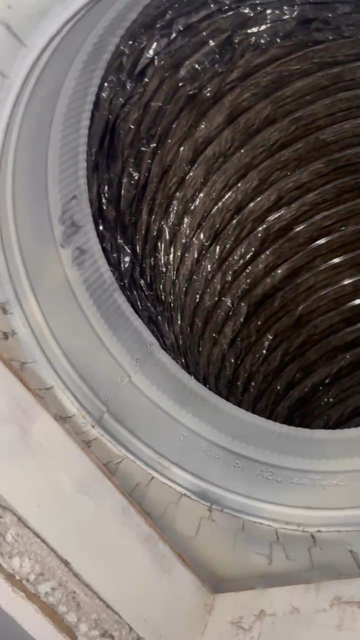 Interior of a flexible duct after cleaning